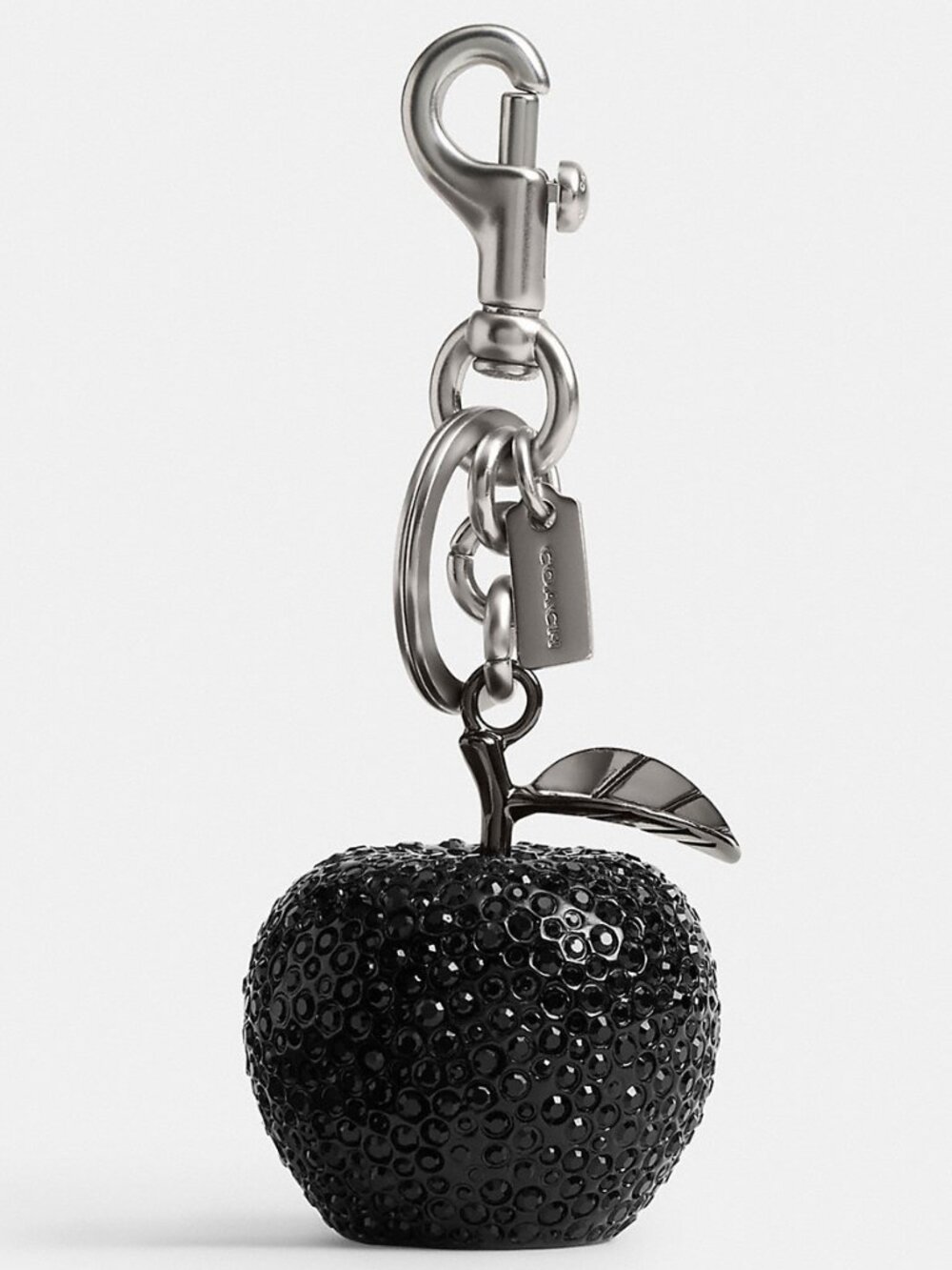 Coach Black Crystal Apple Bag Charm CCD29 - Purchase includes charm dust bag -